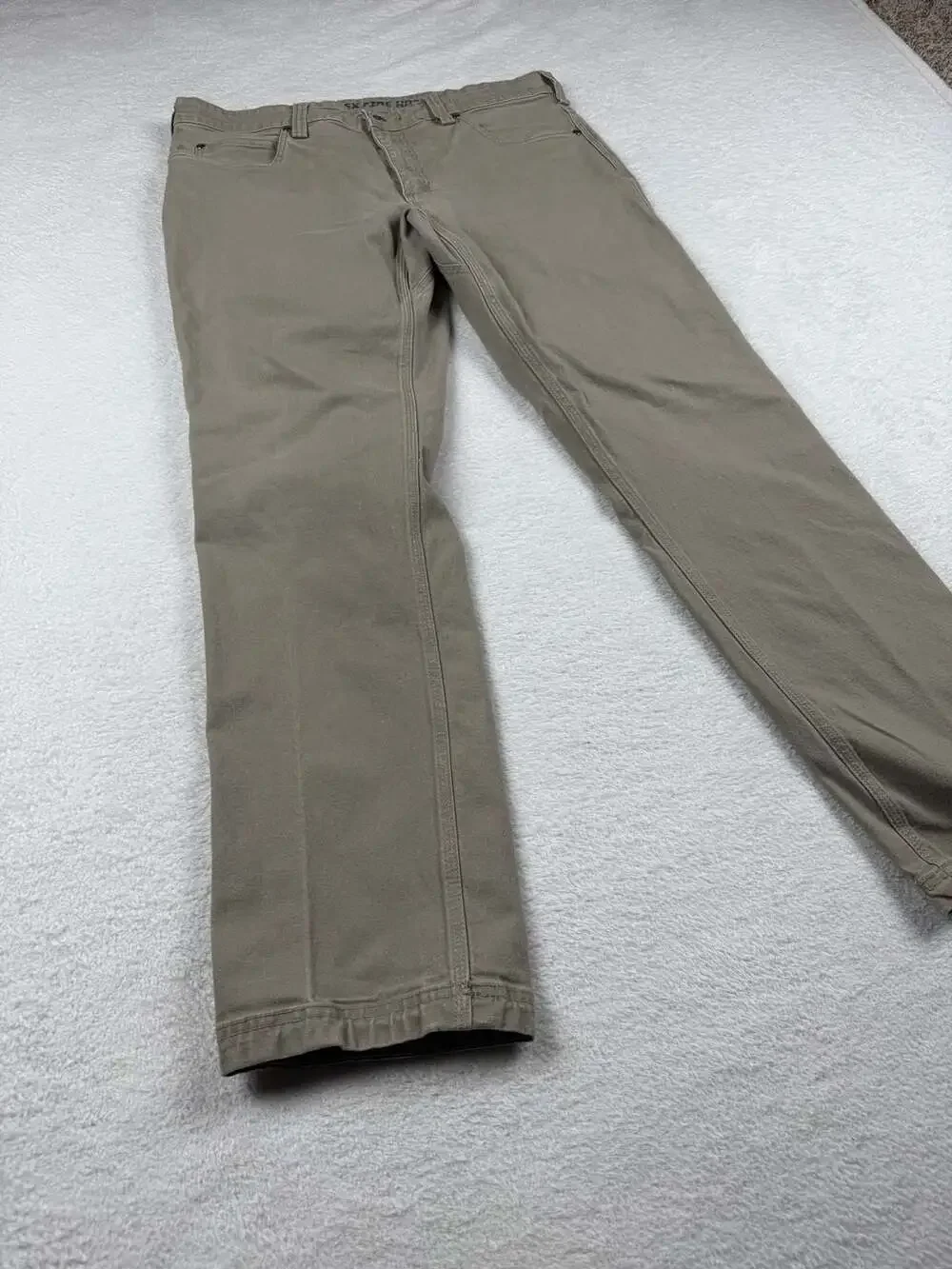 Duluth Trading Co. Flex Fire Hose Regular Fit Work Pants Khaki 36x32